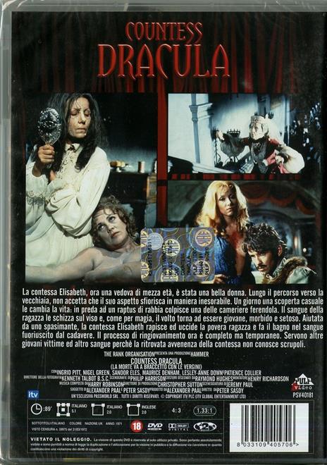 Countess Dracula. La morte va a braccetto con le vergini di Peter Sasdy - DVD - 2