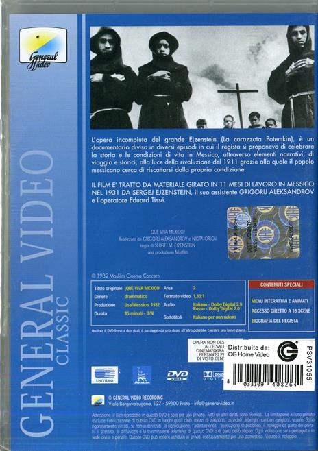 Que Viva Mexico! di Sergej M. Ejzenstejn,Grigorij Alexandrov - DVD - 2
