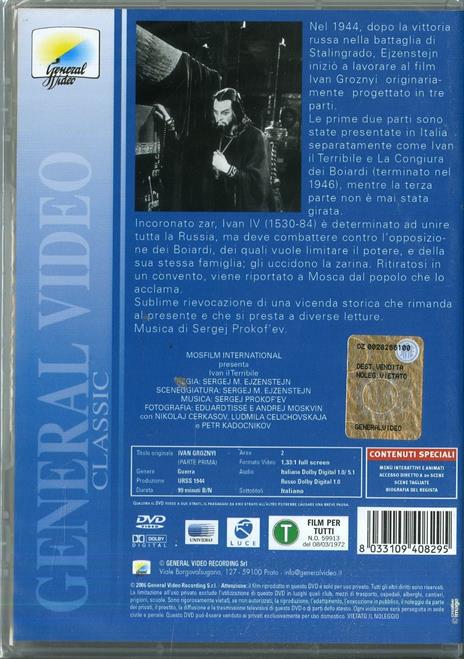 Ivan il terribile di Sergej M. Ejzenstejn - DVD - 2