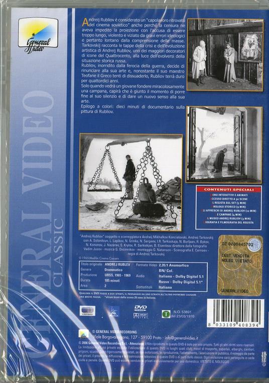 Andreij Rubliov di Andrej A. Tarkovskij - DVD - 2