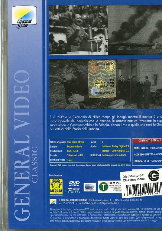 L' Europa in fiamme di Frank Capra - DVD - 2