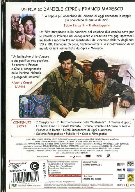 Come inguaiammo il cinema italiano. La vera storia di Franco e Ciccio di Daniele Ciprì,Franco Maresco - DVD - 2