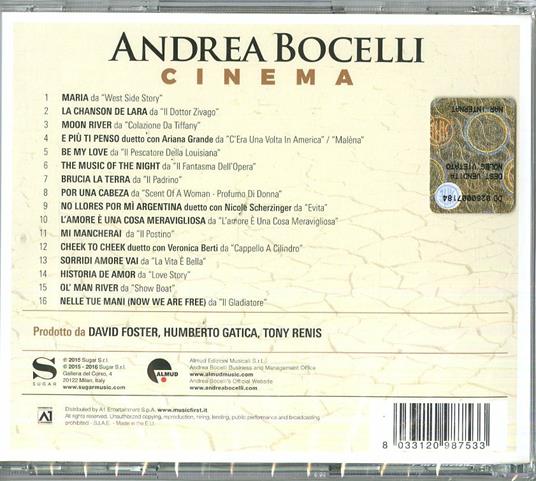 Cinema (Deluxe Edition) - CD Audio di Andrea Bocelli - 2
