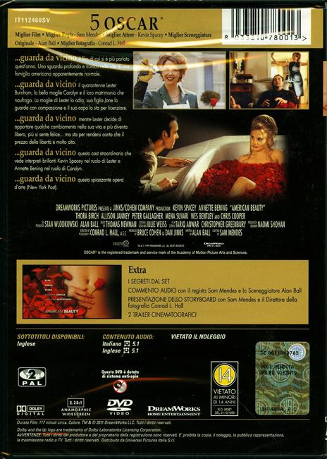 American Beauty di Sam Mendes - DVD - 2