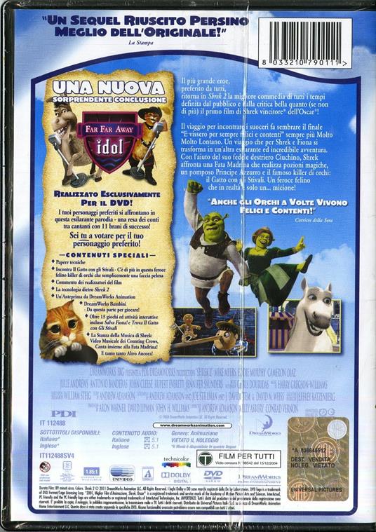 Shrek 2 di Andrew Adamson,Kelly Asbury,Conrad Vernon - DVD - 2