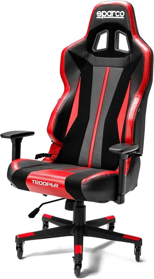 SPARCO Sedia Gaming Trooper Nera e Rossa