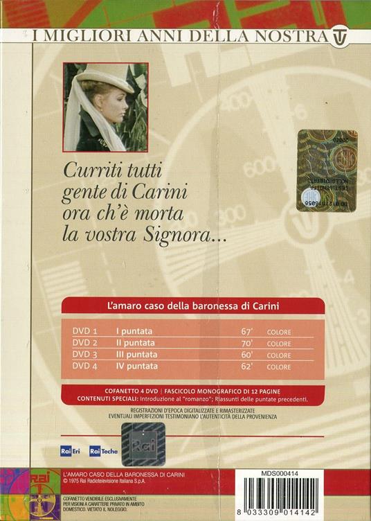 L' amaro caso della baronessa di Carini (4 DVD) di Daniele D'Anza - DVD - 2