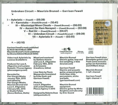 Unbroken Circuit - CD Audio di Maurizio Brunod,Garrison Fewell - 2