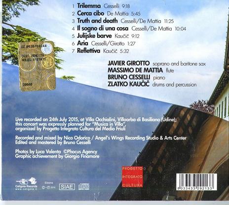 Il sogno di una cosa - CD Audio di Javier Girotto,Zlatko Kaucic,Massimo De Mattia,Bruno Cesselli - 2