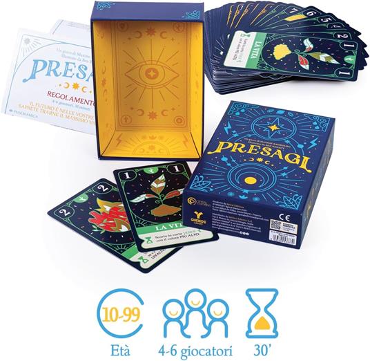 Presagi - Gioco di Carte - Gioco Strategico per Adulti e Bambini dai 10 Anni - 4-6 Giocatori - Durata 30min - 3