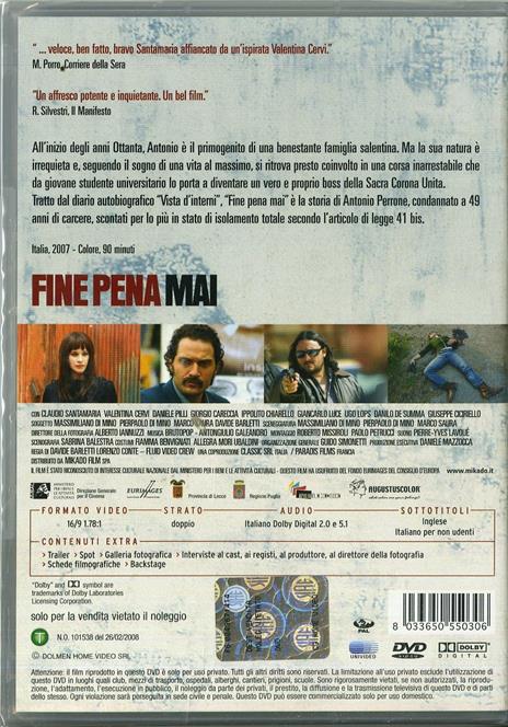 Fine pena mai di Lorenzo Conte,Davide Barletti - DVD - 2