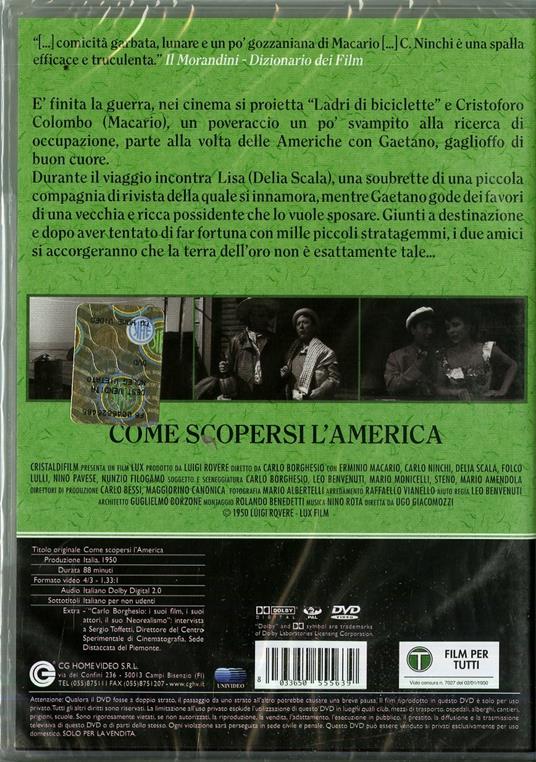 Come scopersi l'America di Carlo Borghesio - DVD - 2