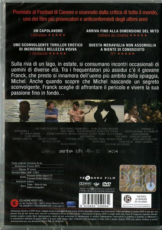 Lo sconosciuto del lago di Alain Guiraudie - DVD - 2