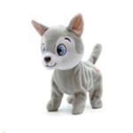 Peluche Cagnolino Grigio Wigo 25 Cm Abbaia E Cammina Davvero Passeggiamici Decar 25497