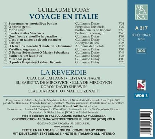 Voyage En Italie - CD Audio di Guillaume Dufay - 2