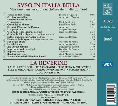 Suso in Italia Bella. Musiche fra corti e chiostri dell'Italia del Nord - CD Audio - 2