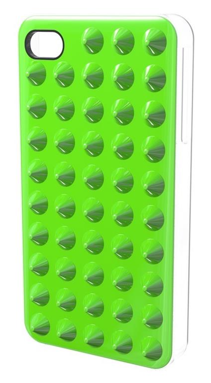 Cover Db Lab iPhone4 Green Fluo borchie in resina