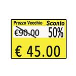 Etichette per prezzatrice formato 26x19mm – prezzo/sconto – giallo remov.