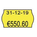 Etichette sagomate permanenti formato 26×16 mm – giallo fluo permanente