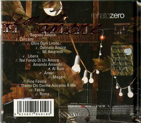 Segreto amore - CD Audio di Renato Zero - 2