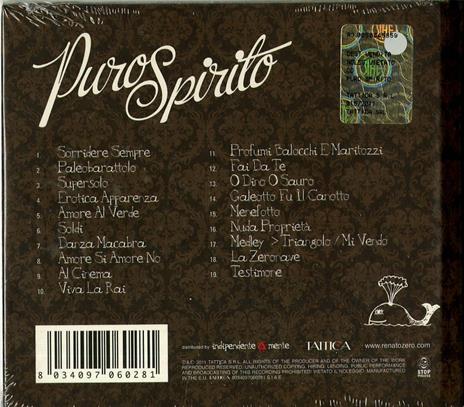 Puro spirito - CD Audio di Renato Zero - 2