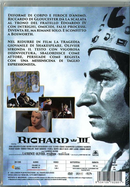 Riccardo III (DVD) di Laurence Olivier - DVD - 2