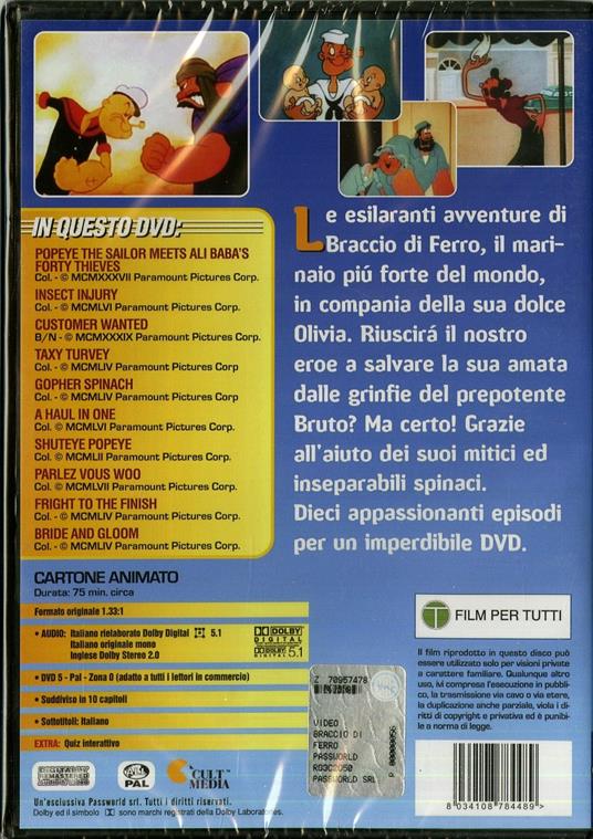 Braccio di ferro. Vol. 01 di Chris Cuddington,Oscar Dufau - DVD - 2