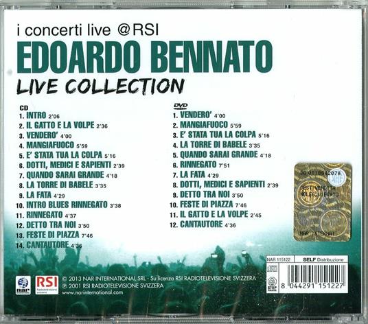 Live Collection. I concerti Live @ RSI - CD Audio + DVD di Edoardo Bennato - 2