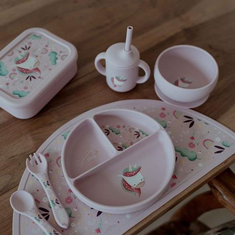 Piatto con ventosa in silicone - Unicorno Sparkly - 4