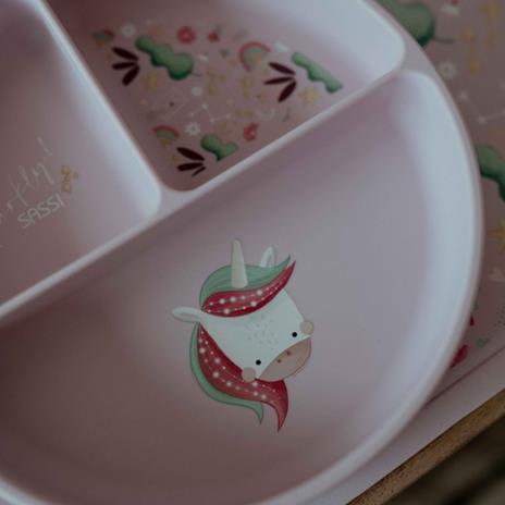 Piatto con ventosa in silicone - Unicorno Sparkly - 5