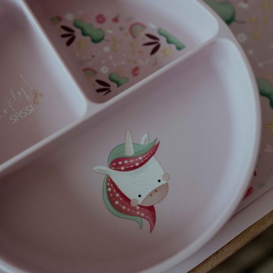 Piatto con ventosa in silicone - Unicorno Sparkly - 5