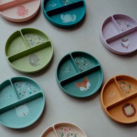 Piatto con ventosa in silicone - Unicorno Sparkly - 6