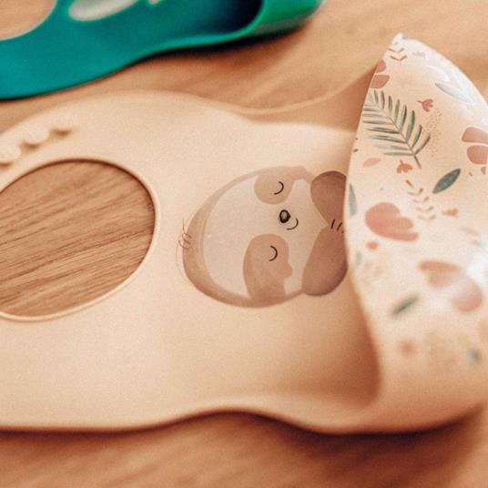 Bavaglino con tasca in silicone - Bradipo Gnawy - 3