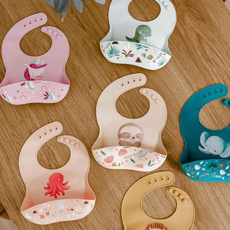 Bavaglino con tasca in silicone - Bradipo Gnawy - 4