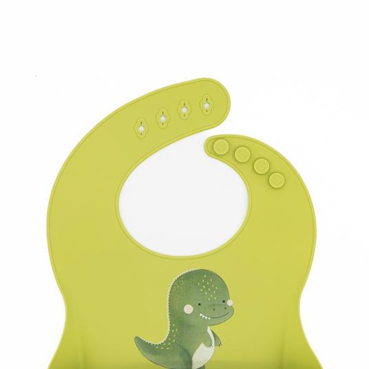 Bavaglino con tasca in silicone - Dinosauro Cracky - 2