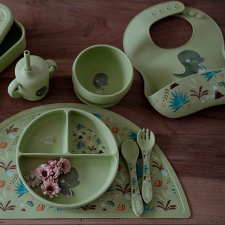 Bavaglino con tasca in silicone - Dinosauro Cracky - 3