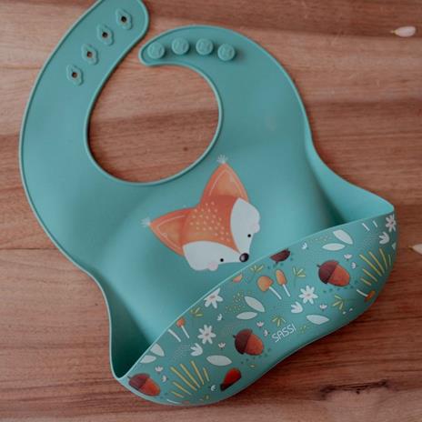 Bavaglino con tasca in silicone - Volpe Crunchy - 5