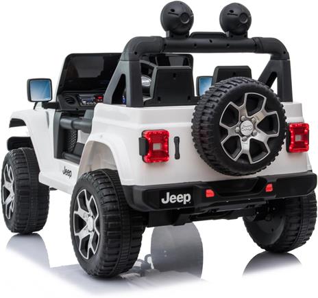 Auto Elettrica Macchina per Bambini 2 Posti Jeep Wrangler Rubicon Bianca 12V con Telecomando - 2