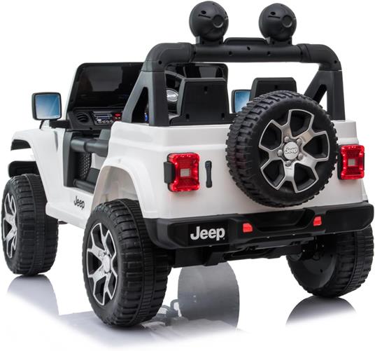 Auto Elettrica Macchina per Bambini 2 Posti Jeep Wrangler Rubicon Bianca 12V con Telecomando - 2