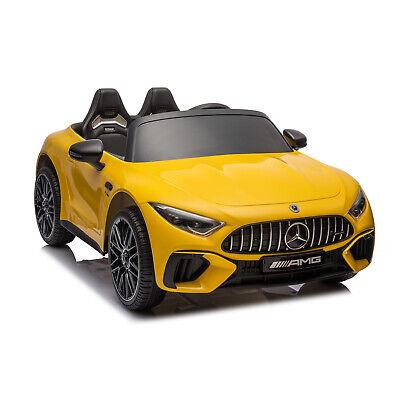 Auto elettrica per bambini Mercedes AMG SL 63 con telecomando 2,4 Ghz Gialla