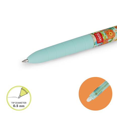 Penna gel cancellabile. Make Mistakes - 3-Colour Erasable Gel Pen - Flowers - 2