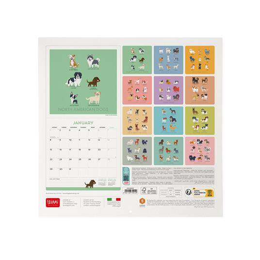 Calendario 2024, da parete, carta non patinata - 30 x 29 cm DOGS OF THE WORLD - 3