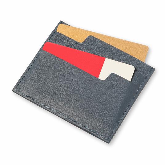 Portatessere Moleskine in pelle. Blu - 4