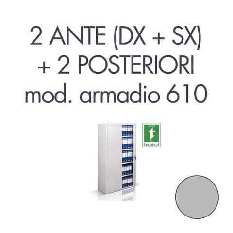 Set 1 porta DX + 1 porta SX + 2 posteriori per armadio 610 grigio Tecnical 2 – 805141163012