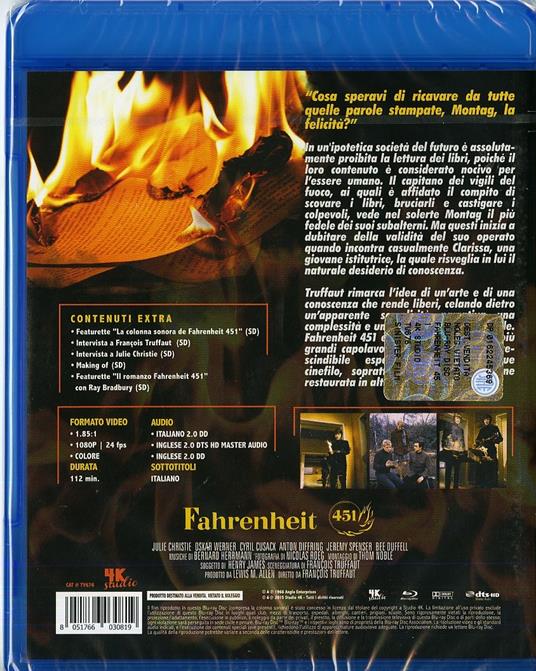 Fahrenheit 451 (Blu-ray) di Francois Truffaut - Blu-ray - 2