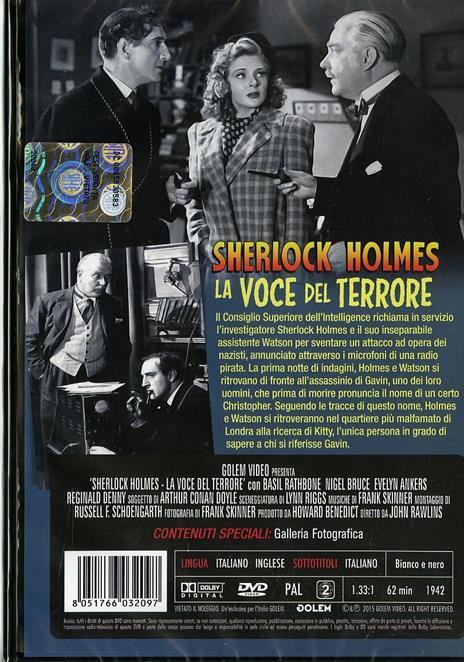 Sherlock Holmes. La voce del terrore di John Rawlins - DVD - 2