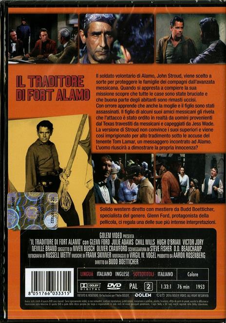 Il traditore di Fort Alamo di Budd Boetticher - DVD - 2