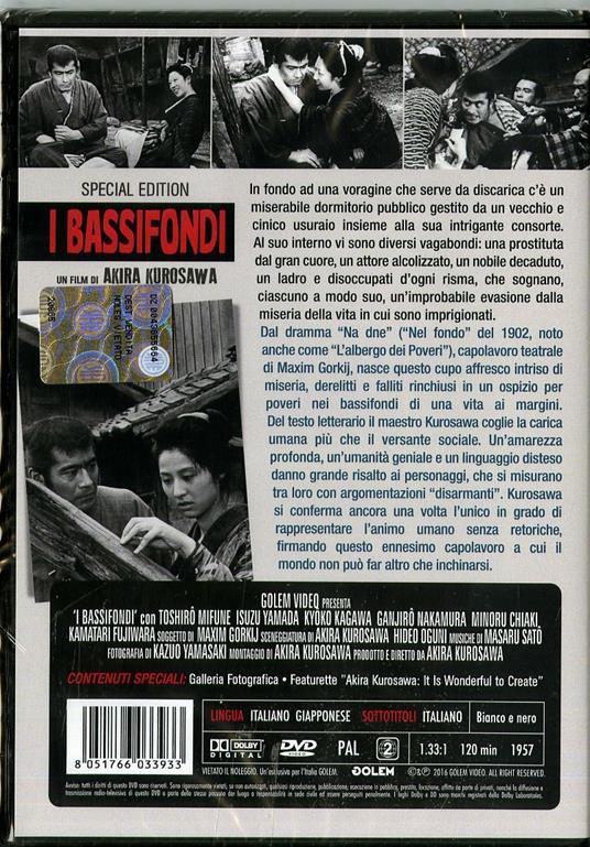I bassifondi. Special Edition (DVD) di Akira Kurosawa - DVD - 2