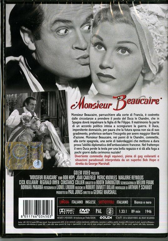 Monsieur Beaucaire di George Marshall - DVD - 2