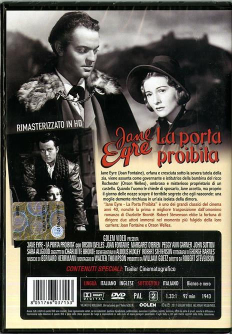 Jane Eyre. La porta proibita (DVD) di Robert Stevenson - DVD - 2